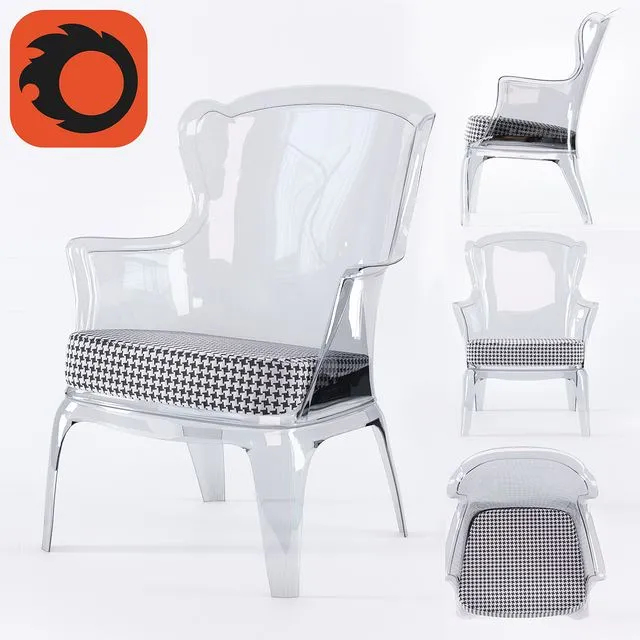 Polycarbonate Modern Accent Chair 3dsMax Model