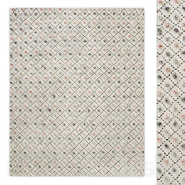 Pom-Pom Performance Handwoven Flatweave Rug RH 3ds Max