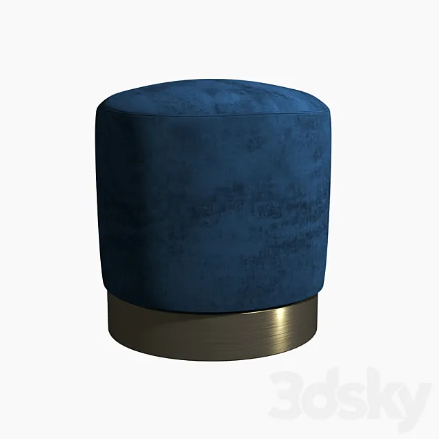 Poof Osman Blue velor 46 Cm 3DSMax File