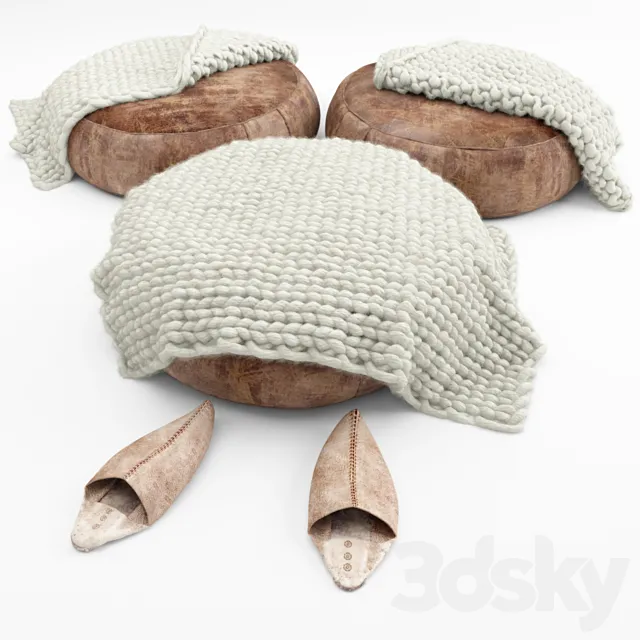 Poof slippers rugs-rugs wraps 3DS Max Model