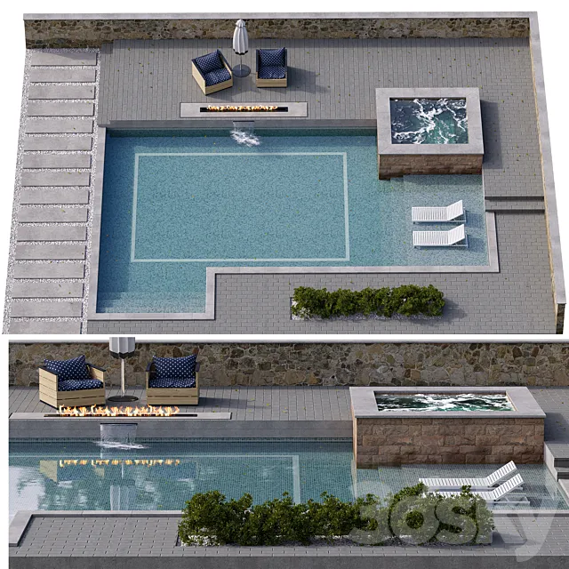 Pool 16 3DS Max Model