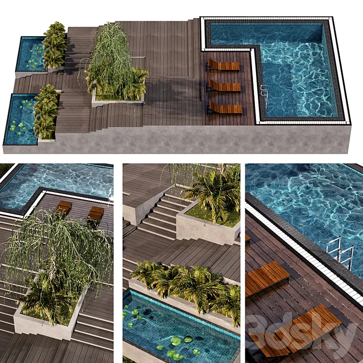 POOL NO30 & LANDSCAPE 3DS Max