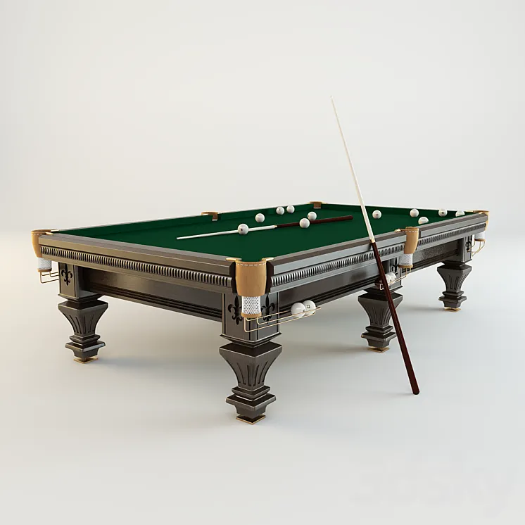 Pool table for Russian billiards «Hardy» (mahogany) 3DS Max Model