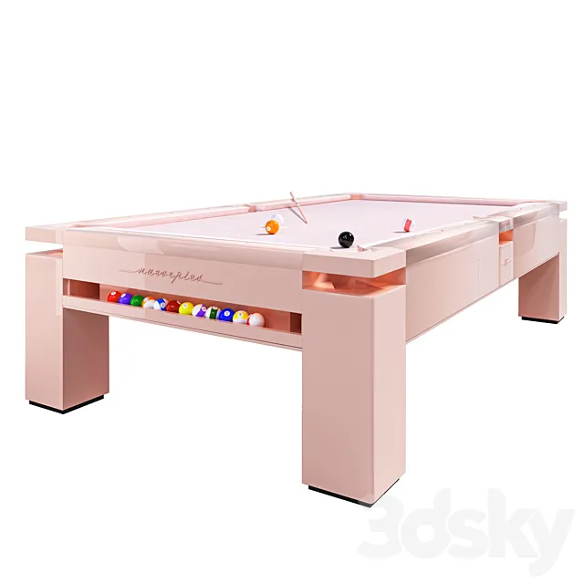 Pool table MONOCOLOR PINK PASTEL 3DS Max Model