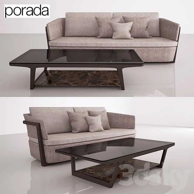 Porada Arena Sofa Sofa 224 and table 150 Script 3DSMax File