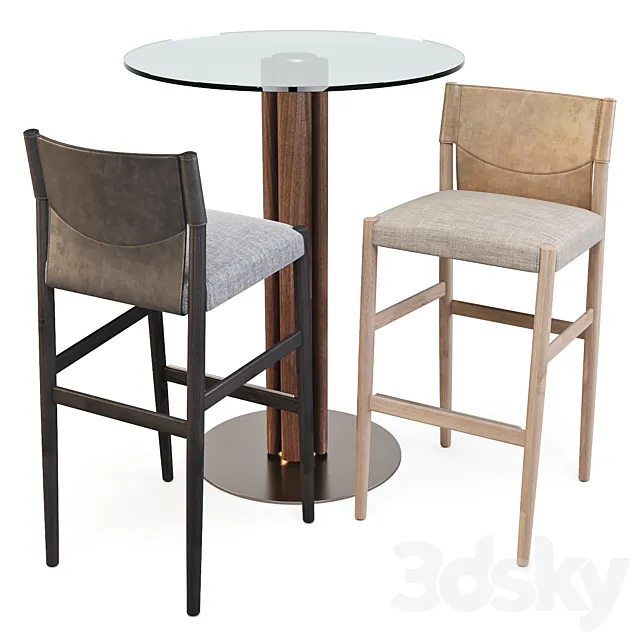 Porada: Bar Set (Table – Quadrifoglio Bistrot and Stools – Sveva) 3ds Max