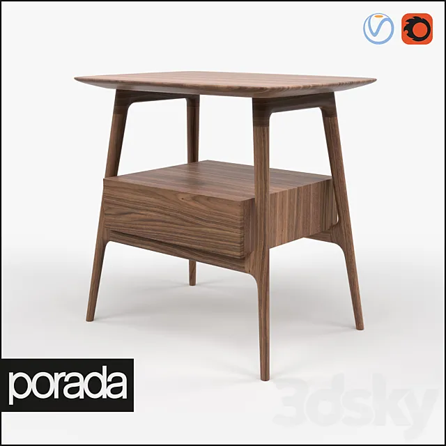 Porada Bilot Bedside Table 3DS Max Model