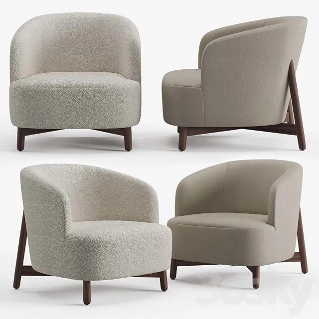 Porada copine wood armchair 3ds Max