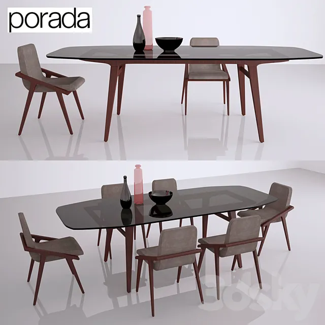 Porada Loop table and chair Porada Lolita 3DS Max Model