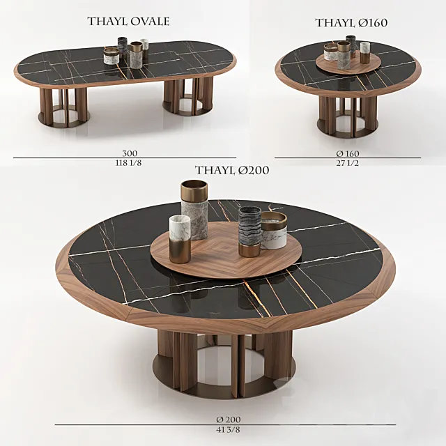 porada table THAYL 3 items 3DSMax File