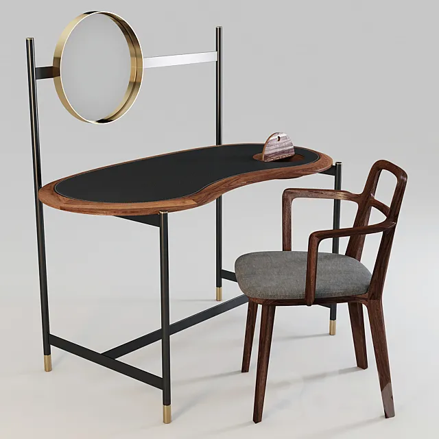 Porada: Writing Desk _ Dressing Table – Ninfea and Chair – Rosita 3DS Max Model