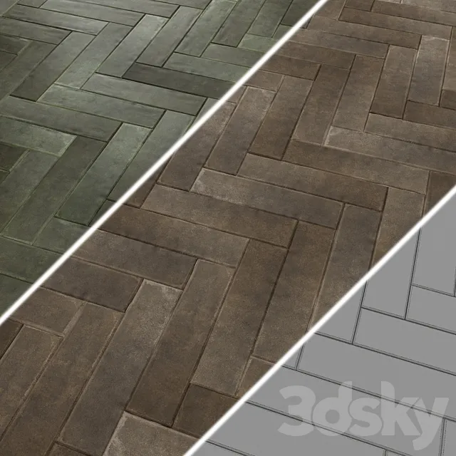Porcelain stoneware tiles EQUIPE ARGILE 6×24.6 cm 3ds Max