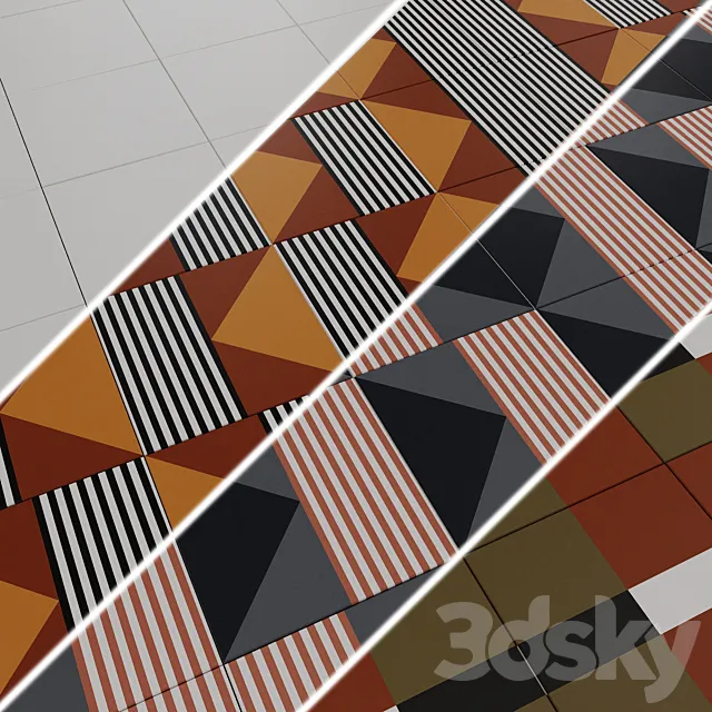 Porcelain stoneware tiles EQUIPE BAUHOME 20×20 3ds Max