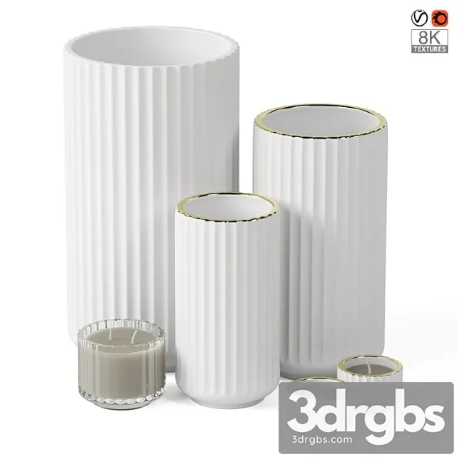 Porcelain vases with candleholders lyngby porcel�n