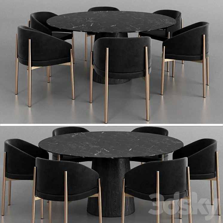 Porro Frank armchair and Materic table 2 3DS Max