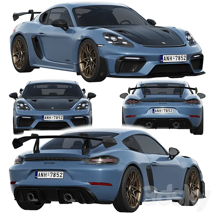 Porsche 718 Cayman GT4 RS 2022 3DS Max Model