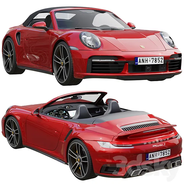 Porsche 911 Turbo S Cabriolet 2021 3DSMax File