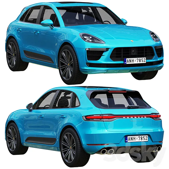 Porsche Macan Turbo 2020 3DS Max Model