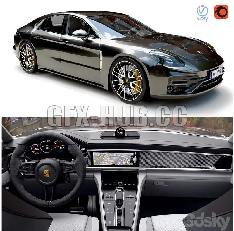 Porsche Panamera Turbo s 3dsMax Model