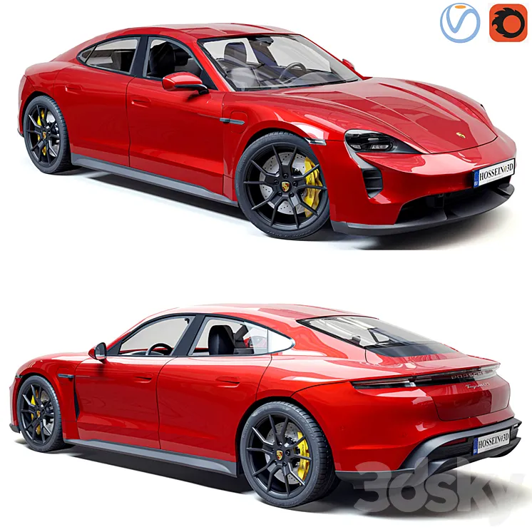Porsche Taycan GTS 2022 3DS Max Model