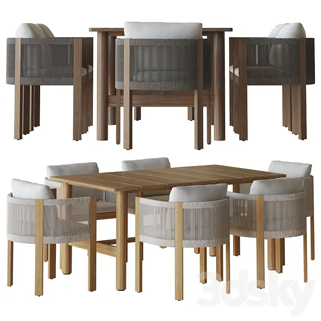 porto outdoor dining chair by west elm 3ds Max