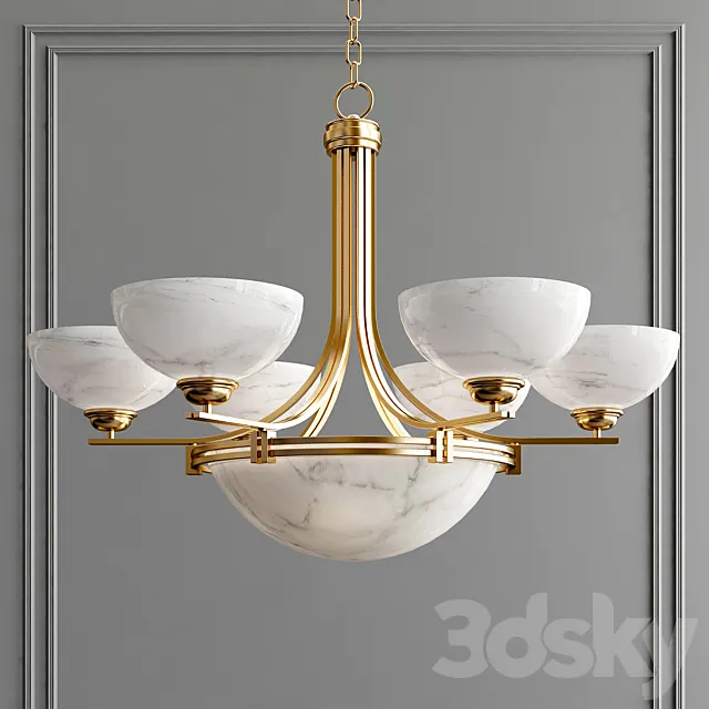 Possini Euro Deco Brass Chandelier 3ds Max