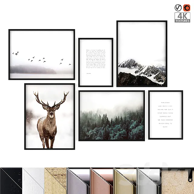 Poster Set “Deer” 3ds Max