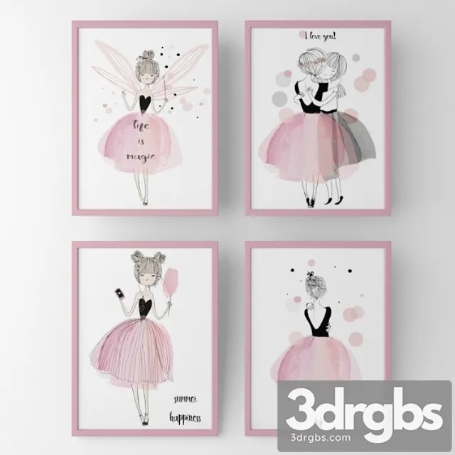 Posters For Children Fairy Girls 3dsmax Download