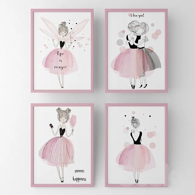 Posters for children fairy girls 3DSMax File