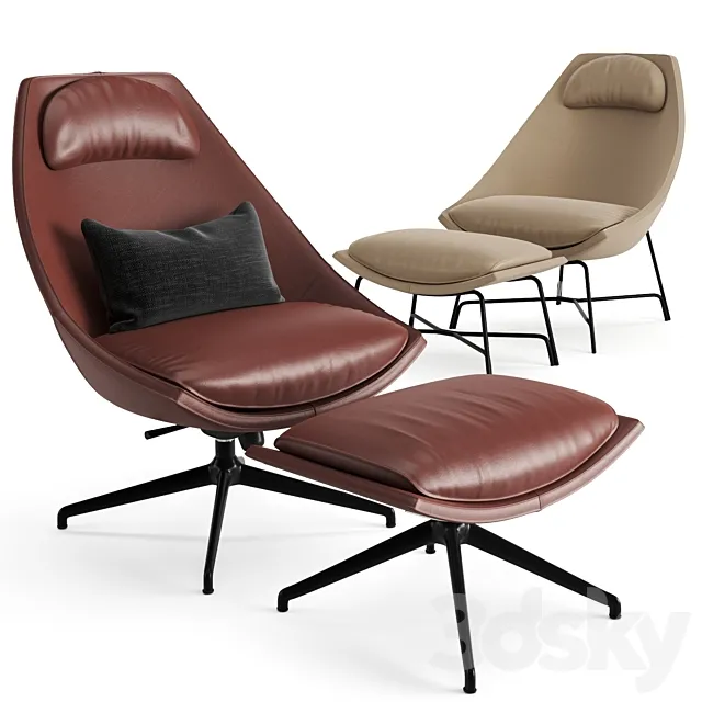 Potocco Cut Swivel Armchair 3DS Max Model