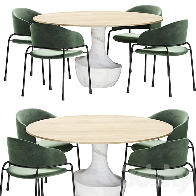 Potocco Fast chair and Anfora table 3DSMax File