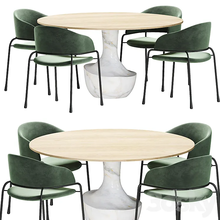 Potocco Fast chair and Anfora table 3DS Max Model