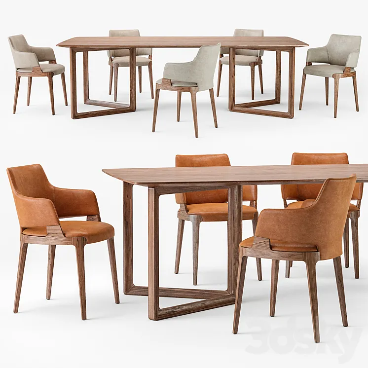 Potocco velis armchair opus table 3DS Max