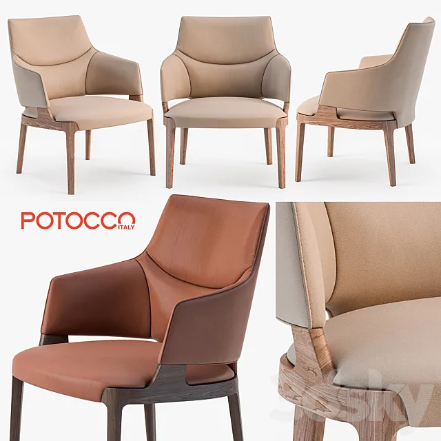 Potocco Velis lounge armchair 3ds Max