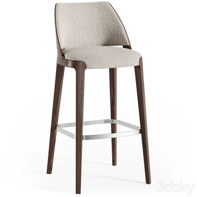 Potocco Velis wood stool 3dsMax Model