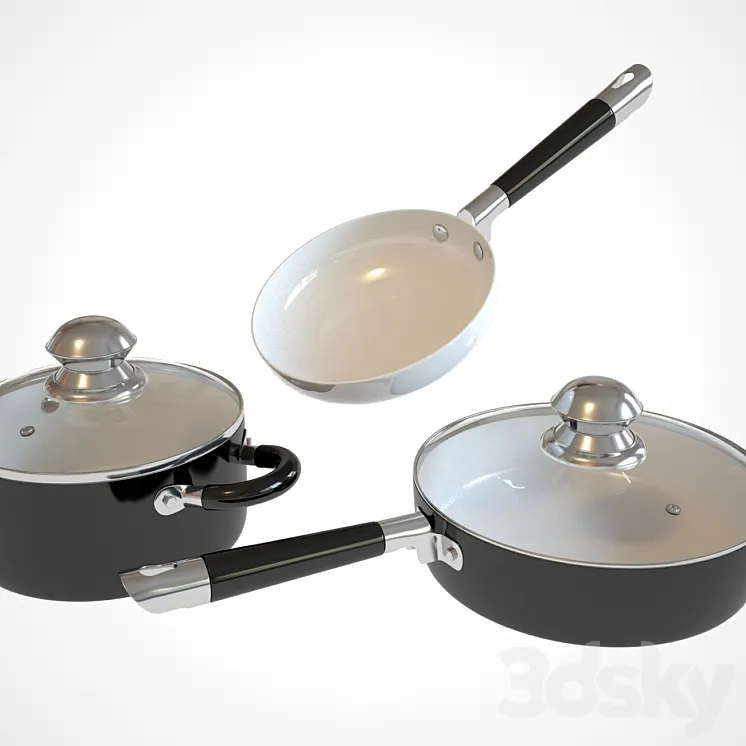 pots and pans 3DS Max Model