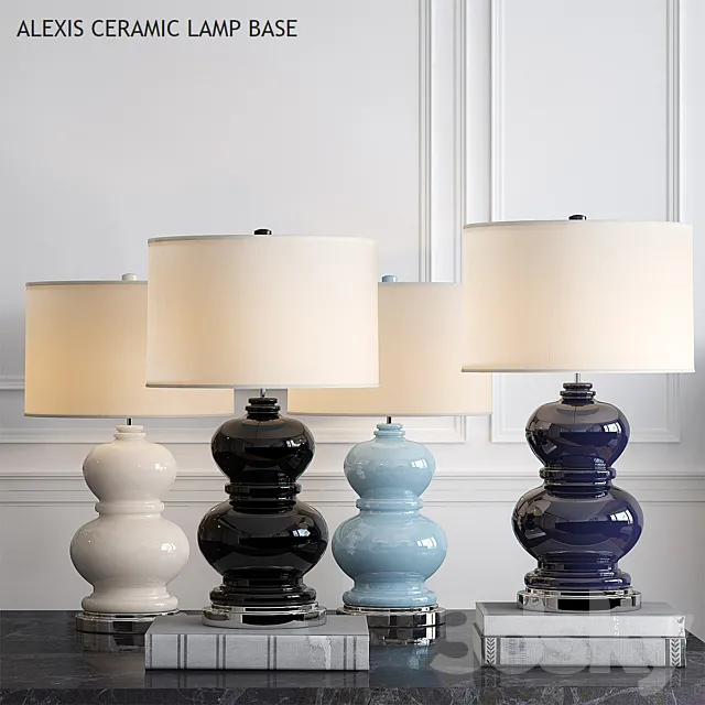 Pottery barn ALEXIS CERAMIC LAMP BASE 3DS Max Model