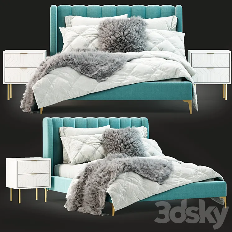 Pottery Barn Avalon Channel Stitch Bed 3DS Max