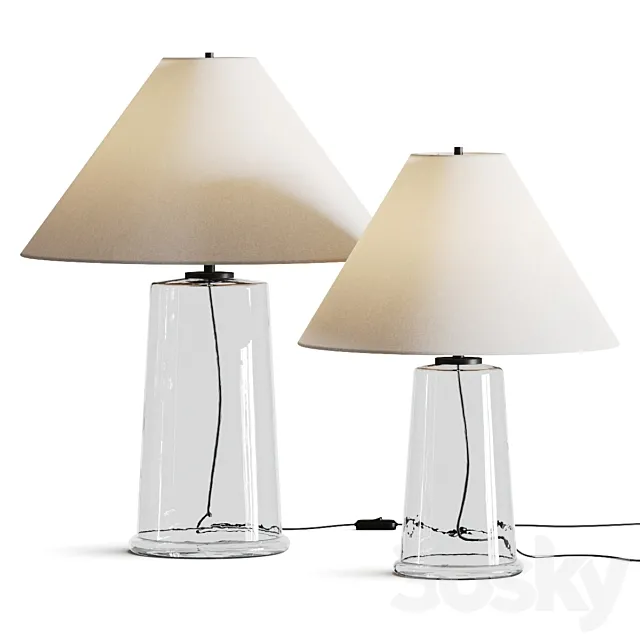 Pottery Barn Avalon Recycled Glass Table Lamp 3DS Max Model