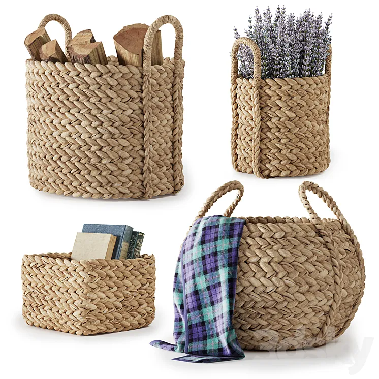 Pottery Barn Beachcomber Baskets 01 3DS Max