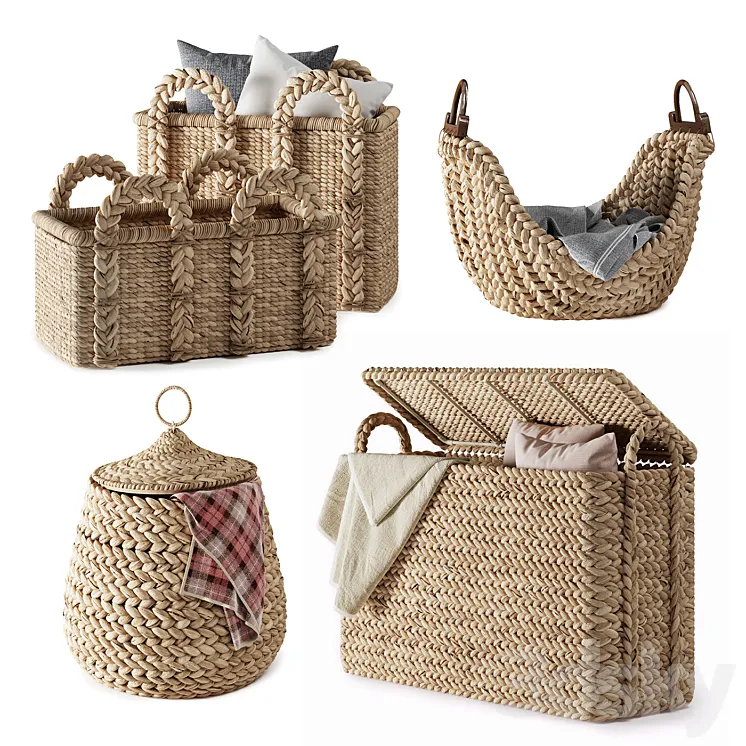Pottery Barn Beachcomber Baskets 02 3DS Max