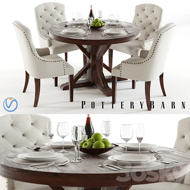 Pottery Barn Benchwright and Lorraine 1 3ds Max