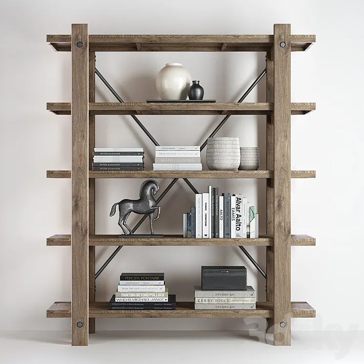 Pottery barn BENCHWRIGHT ETAGERE BOOKCASE 3DS Max