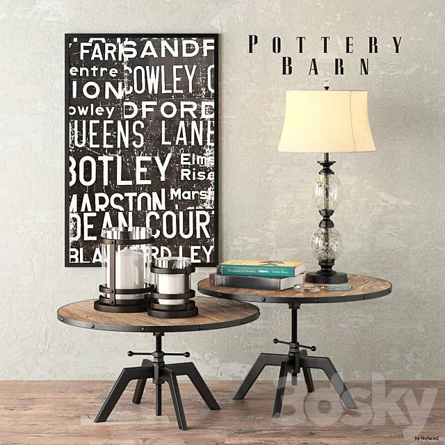 Pottery Barn Blaine Banching Coffee Table 3ds Max