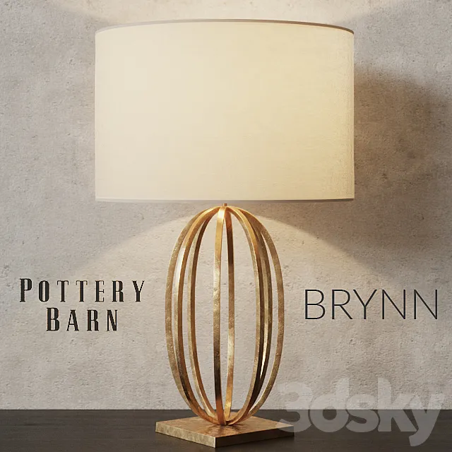 Pottery Barn BRYNN Brass Table Lamp 3ds Max