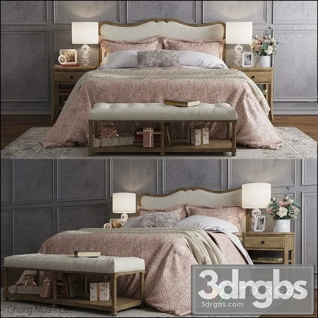 Pottery Barn Claremont Bed (2) 3dsmax Download