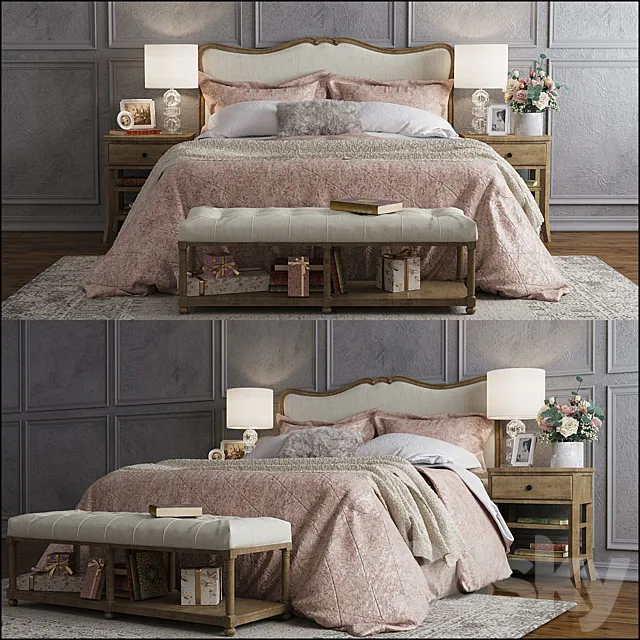 Pottery Barn Claremont bed 3DSMax File