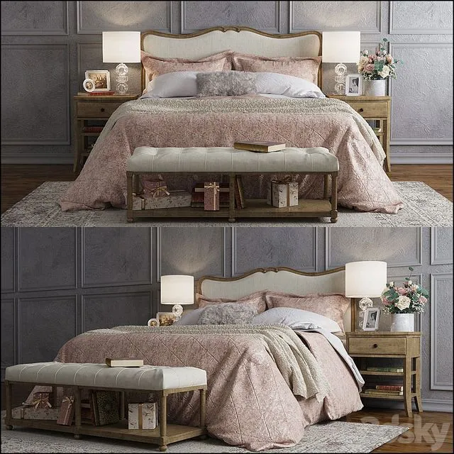 Pottery Barn Claremont bed 3dsMax Model