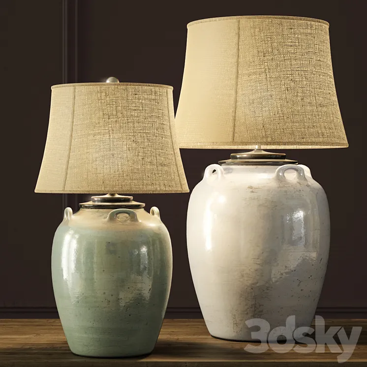 Pottery Barn | Courtney Ceramic Table Lamps 3DS Max