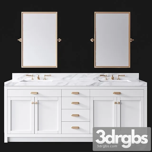 Pottery barn davis white almond double sink vanity